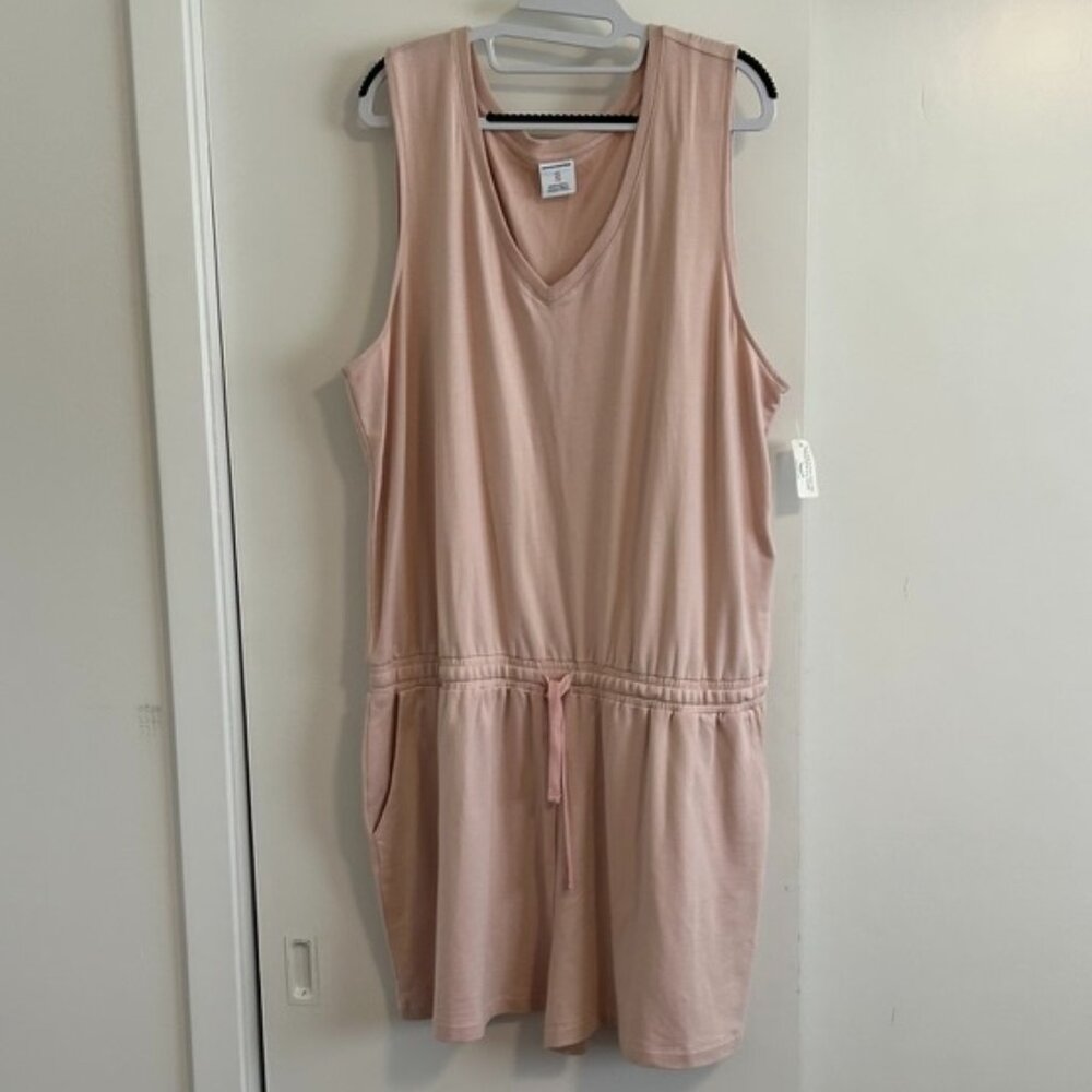 NWT Amazon Essentials Women's Terry Fleece Romper, Pink, XXL